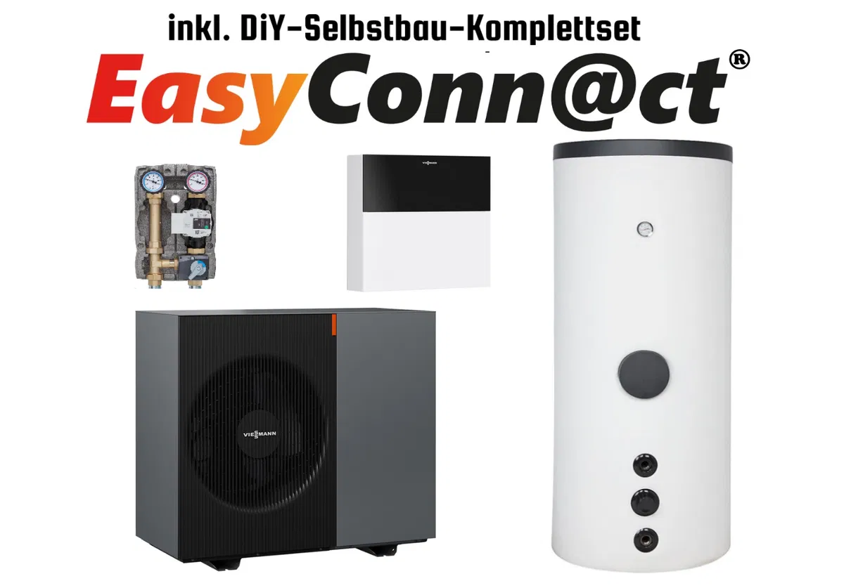 Viessmann Heat Pump Complete Set with Outside Unit, Control, Pump Group and Storage – EasyConn@ct DiY Complete Self-Building Set